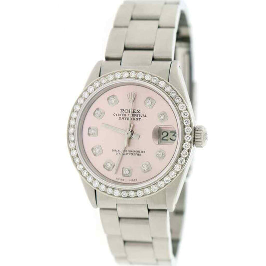 title:Rolex Datejust Midsize 31mm Steel Oyster Watch w/Coral Pink Dial &amp; Diamond Bezel TFJ-142508140;color:not applicable