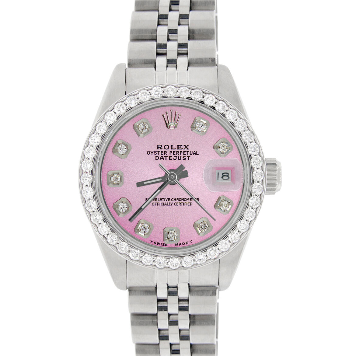 title:Rolex Datejust Ladies 26mm Steel Jubilee Watch w/Hot Pink Dial &amp; Diamond Bezel TFJ-142508019;color:not applicable