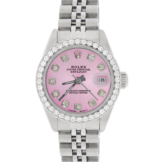 title:Rolex Datejust Ladies 26mm Steel Jubilee Watch w/Hot Pink Dial &amp; Diamond Bezel TFJ-142508019;color:not applicable