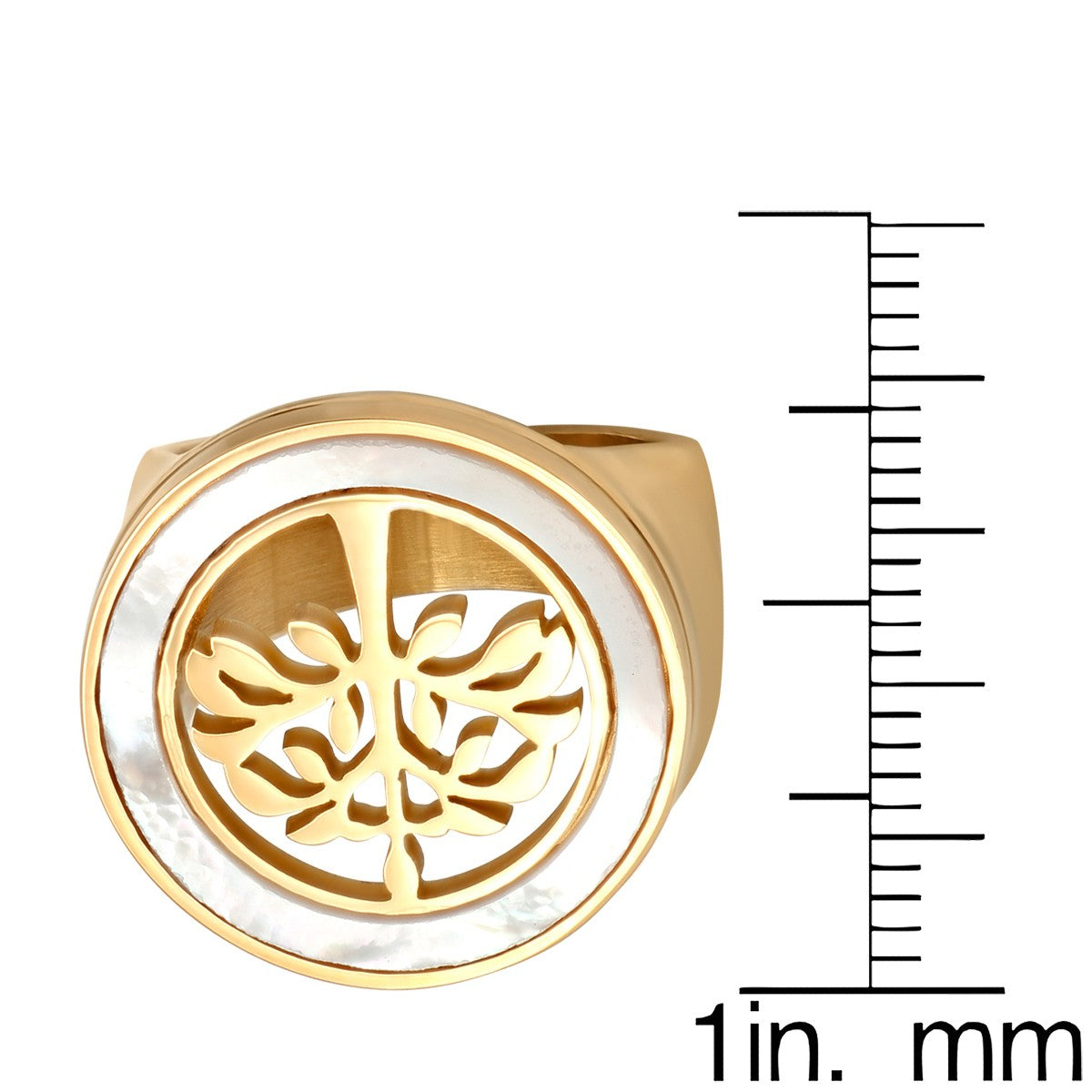 Mother Of Pearl Tree Of Life Round Ring