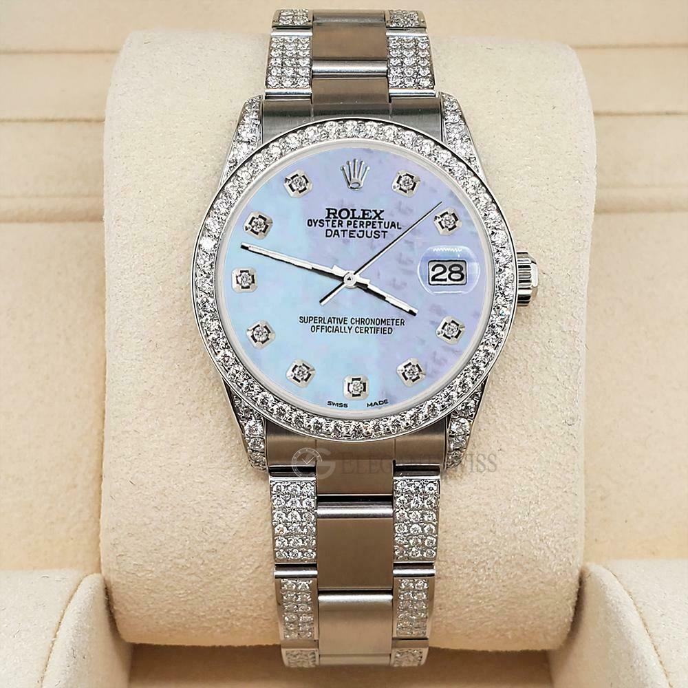 title:Rolex Datejust 31mm 3.5ct Diamond Bezel/Lugs/Bracelet/Purple MOP Dial Watch TFJ-142508820;color:not applicable