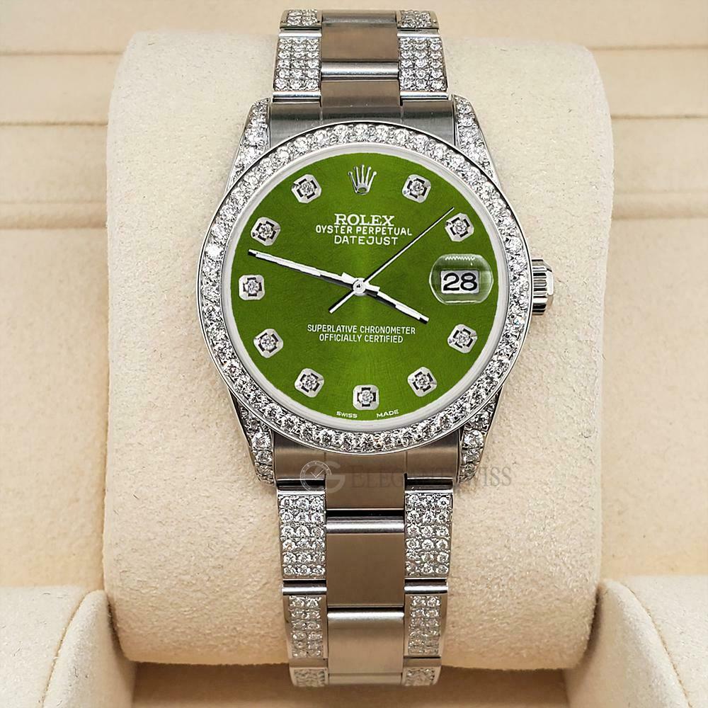 title:Rolex Datejust 31mm 3.5ct Diamond Bezel/Lugs/Bracelet/Royal Green Dial Watch TFJ-142508812;color:not applicable