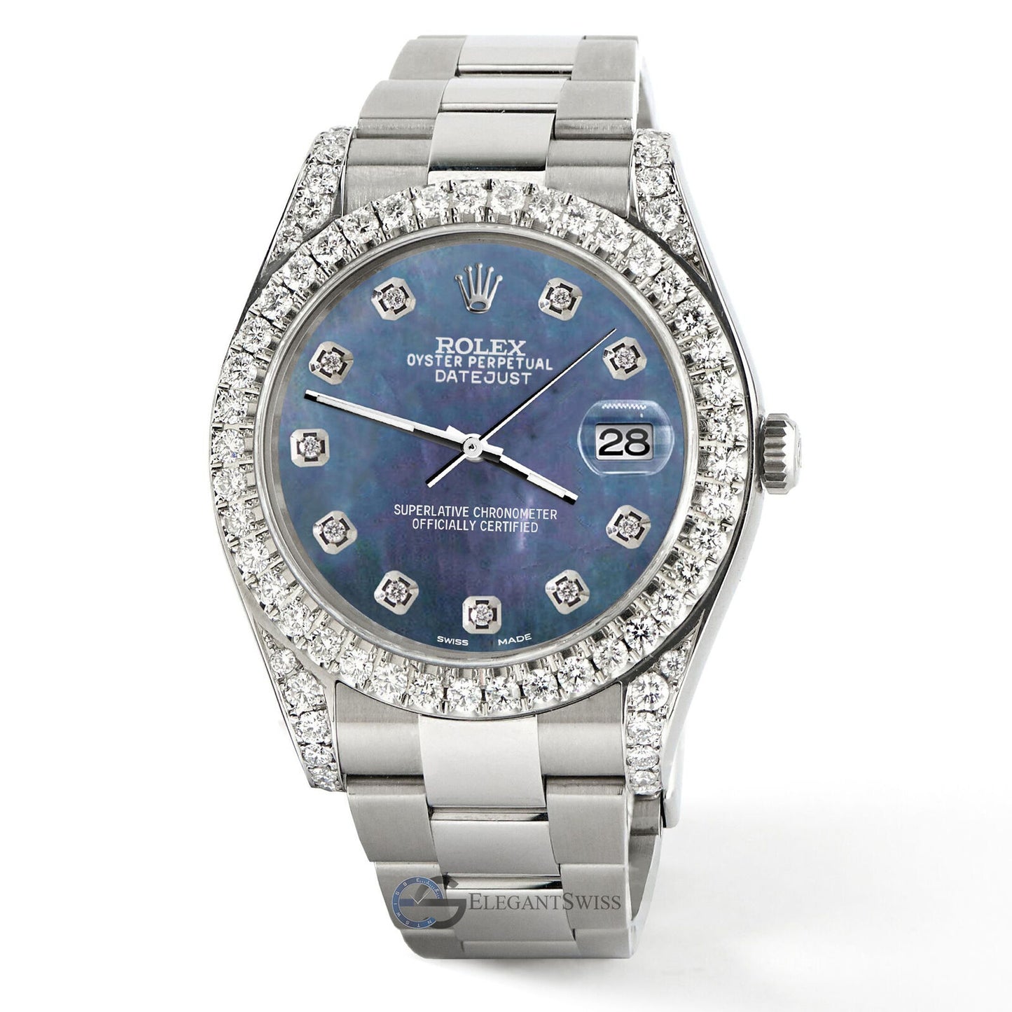 title:Rolex Datejust 41, Ref 126300, 4.4CT Diamond Bezel/Lugs/Black Pearl Dial Watch TFJ-142508773;color:not applicable