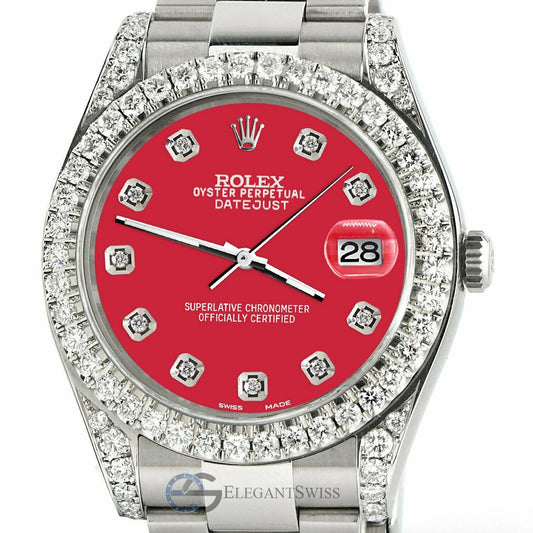 title:Rolex Datejust 41 126300 4.4CT Diamond Bezel/Lugs/Scarlet Red Dial  TFJ-142508758;color:not applicable