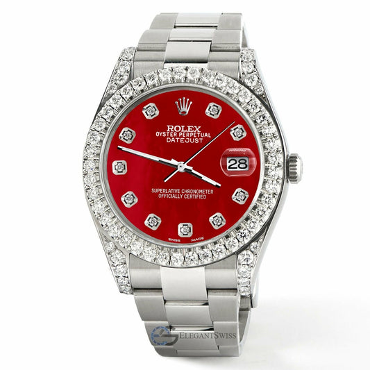 title:Rolex Datejust 41 126300 4.4CT Diamond Bezel/Lugs/Red MOP Dial Watch  TFJ-142508743;color:not applicable