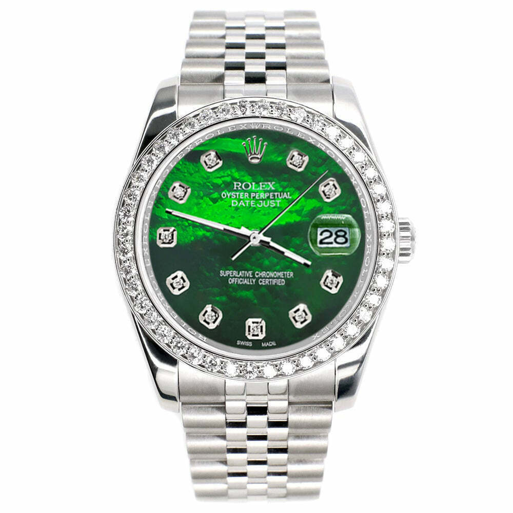 title:Rolex Datejust 116200 36mm 1.85ct Diamond Bezel/Green MOP Dial Steel Watch TFJ-142508726;color:not applicable