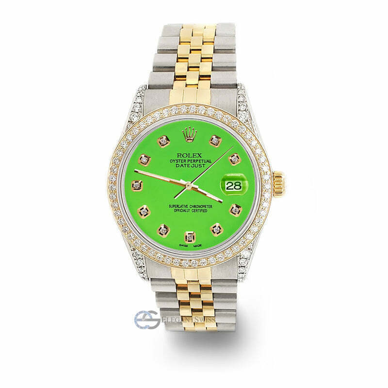 title:Rolex Datejust 2-Tone 36mm 1.4ct Diamond Bezel/Lugs/Green Dial Jubilee Watch TFJ-142508719;color:not applicable