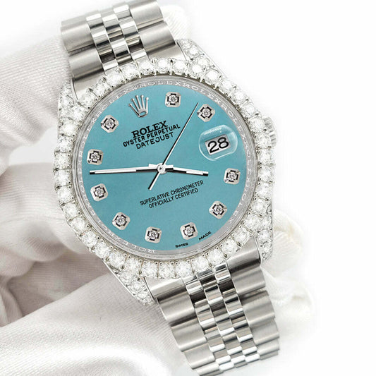 title:Rolex Datejust 116200 36mm 3.9CT Diamond Bezel/Lugs/Turquoise Dial Steel Watch TFJ-142508694;color:not applicable