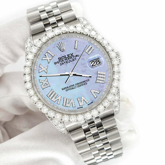 title:Rolex Datejust 116200 36mm 4.2CT Diamond Bezel/Lugs/Purple MOP Dial Steel Watch TFJ-142508658;color:not applicable