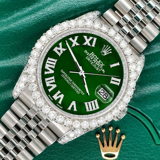 title:Rolex Datejust 116200 36mm 4.2CT Diamond Bezel/Lugs/Emerald Green MOP Dial Watch TFJ-142508682;color:not applicable