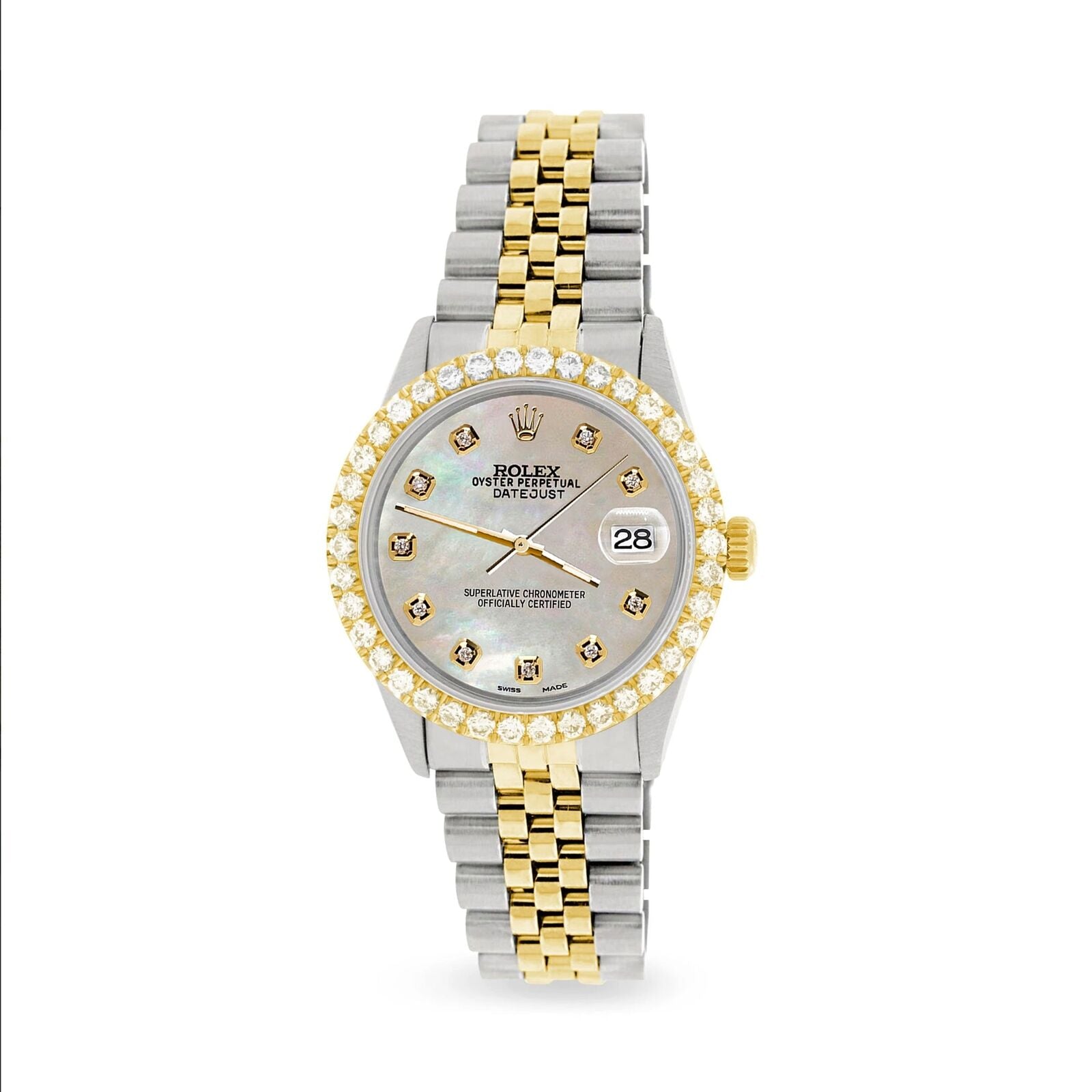 title:Rolex Datejust 2-Tone Watch 3.05ct Diamond Bezel/Champagne MOP Diamond Dial TFJ-142508559;color:not applicable