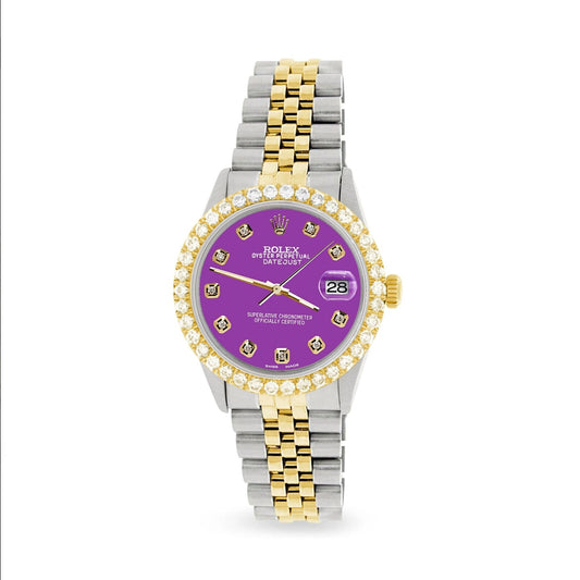 title:Rolex Datejust 36mm 2-Tone Watch 3.05ct Diamond Bezel/Sangria Diamond Dial TFJ-142508534;color:not applicable