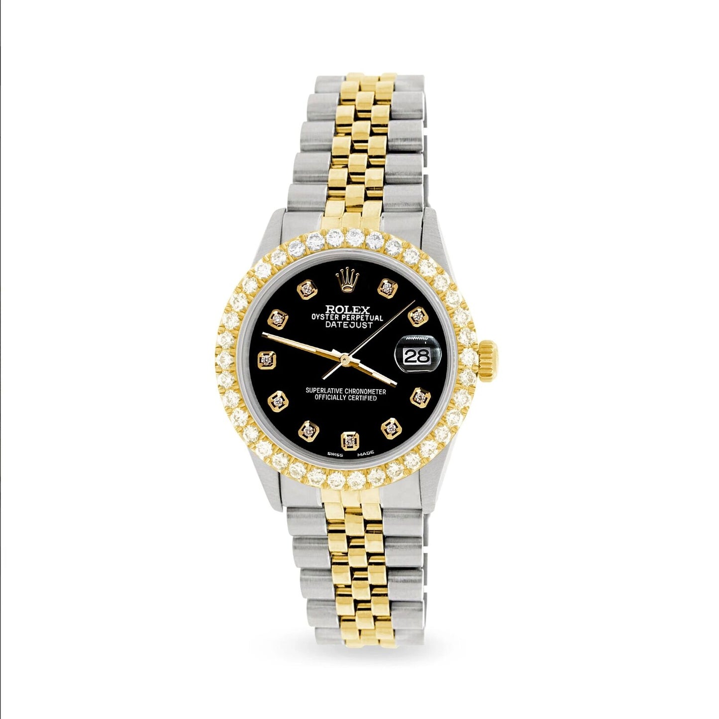 title:Rolex Datejust 36mm 2-Tone Watch 3.05ct Diamond Bezel/Black Diamond Dial TFJ-142508530;color:not applicable