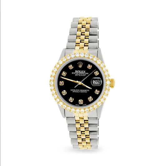 title:Rolex Datejust 36mm 2-Tone Watch 3.05ct Diamond Bezel/Black Diamond Dial TFJ-142508530;color:not applicable