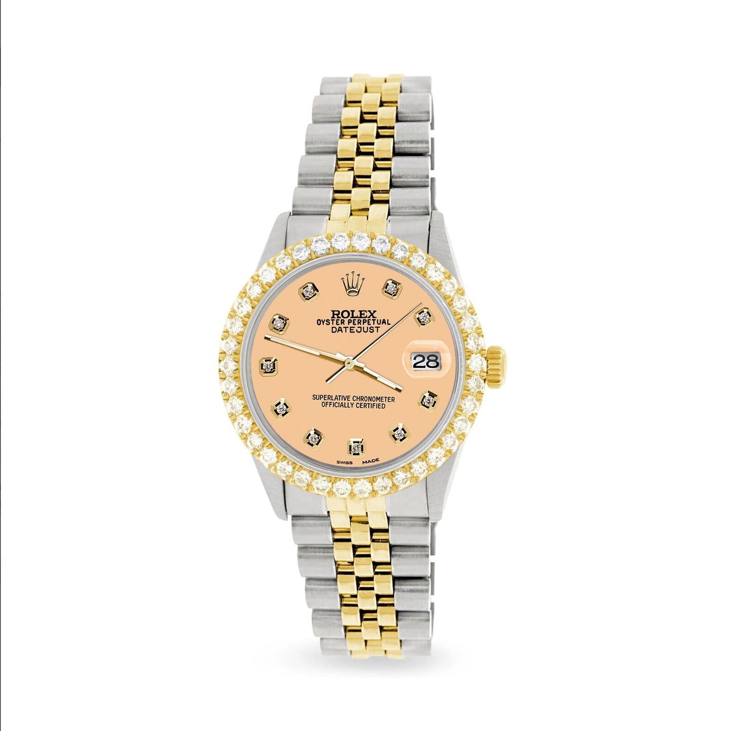 title:Rolex Datejust 36mm 2-Tone Watch Diamond Bezel/Mustard Diamond Dial TFJ-142508525;color:not applicable