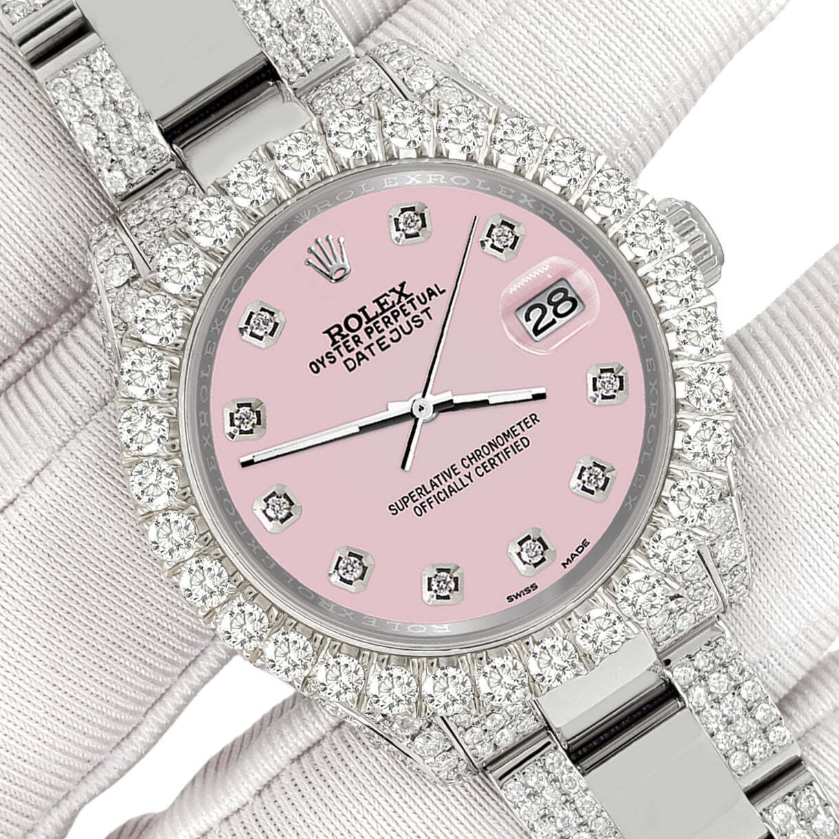 title:Rolex Datejust 31mm Pave 7.2ct Iced Diamond Orchid Pink Watch  TFJ-142508413;color:not applicable