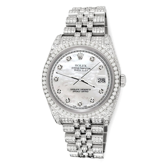 title:Rolex Datejust 36mm 10.2ct Diamond White MOP Track Jubilee Watch  TFJ-142508396;color:not applicable