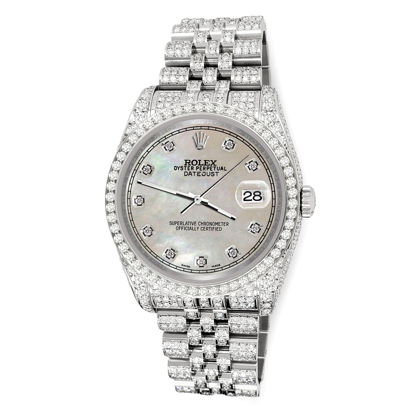 title:Rolex Datejust 36mm 10.2ct Diamond Champagne MOP Jubilee Watch  TFJ-142508393;color:not applicable