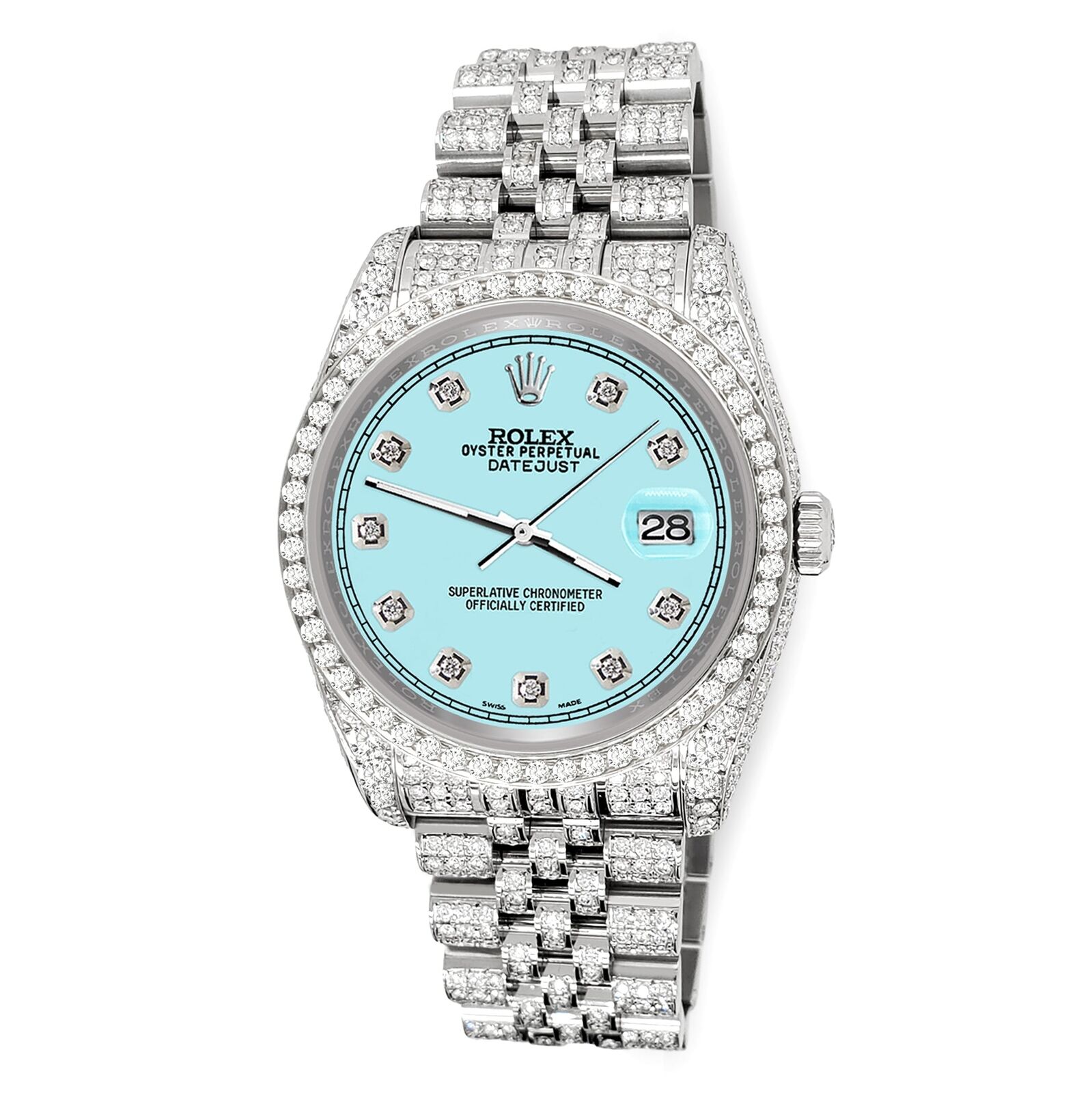 title:Rolex Datejust 36mm 10.2ct Diamond Ice Blue Track Jubilee Watch  TFJ-142508382;color:not applicable