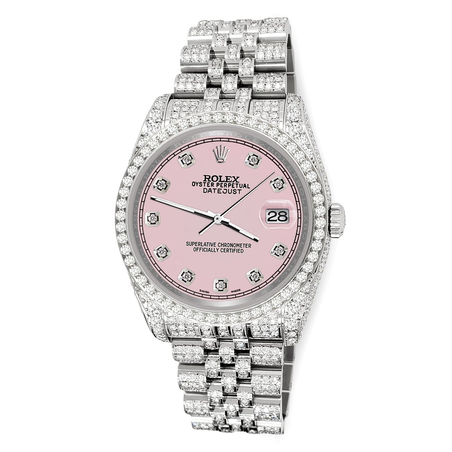 title:Rolex Datejust 36mm 10.2ct Diamond Orchid Pink Jubilee Watch TFJ-142508374;color:not applicable