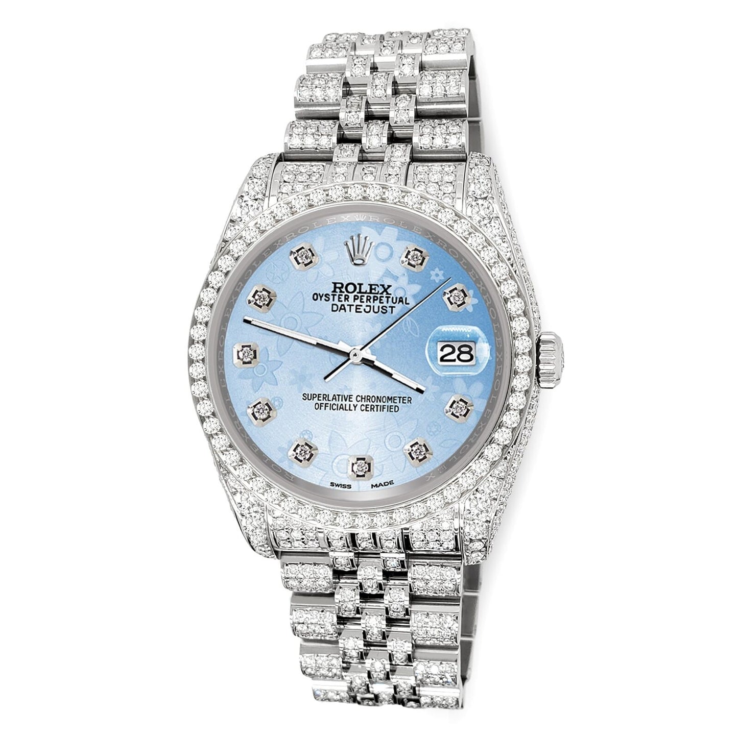 title:Rolex Datejust 36mm 10.2ct Diamond Blue Flower Jubilee Watch  TFJ-142508353;color:not applicable