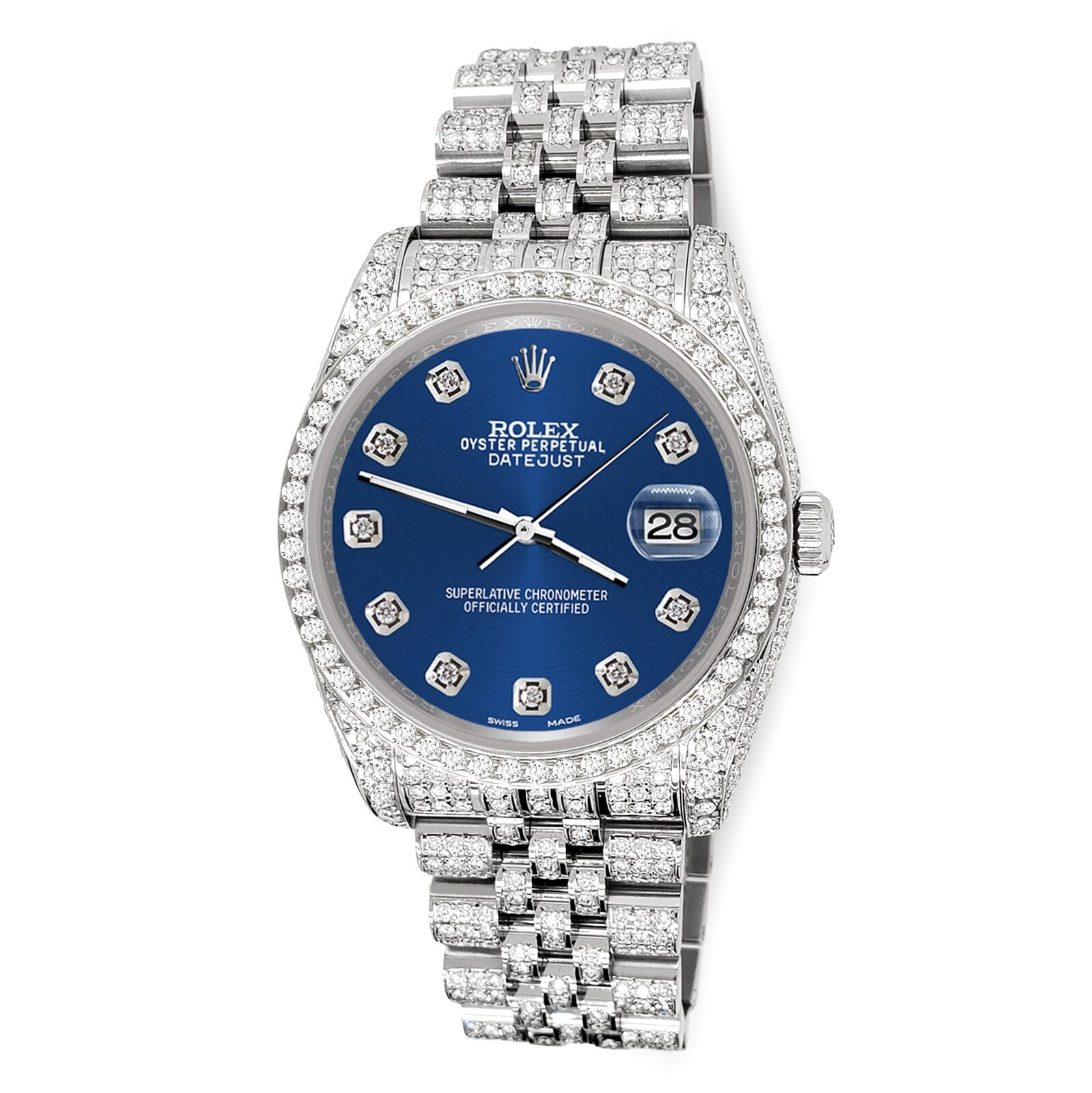 title:Rolex Datejust 36mm 10.2ct Diamond Cobalt Blue Jubilee Watch TFJ-142508352;color:not applicable