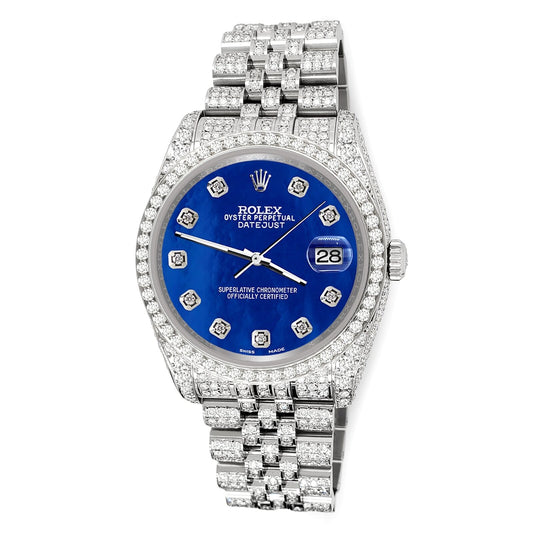 title:Rolex Datejust 36mm 10.2ct Diamond Royal Blue MOP Jubilee Watch  TFJ-142508350;color:not applicable