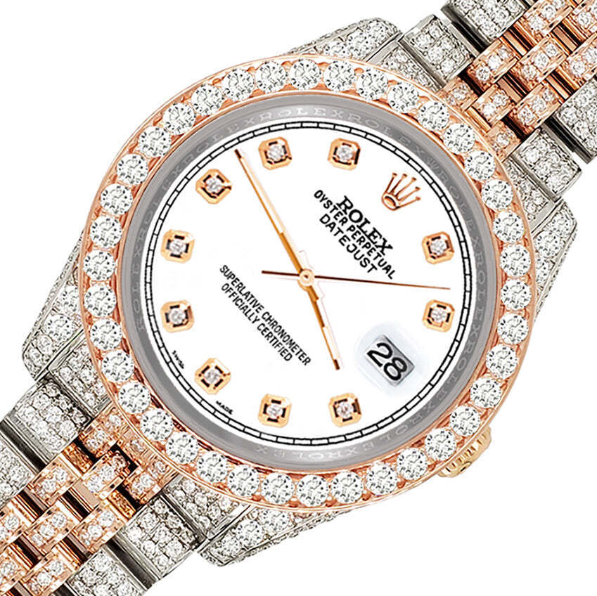 title:Rolex Datejust 36mm 10.75ct Diamond White Rose Gold/Steel Watch  TFJ-142508331;color:not applicable