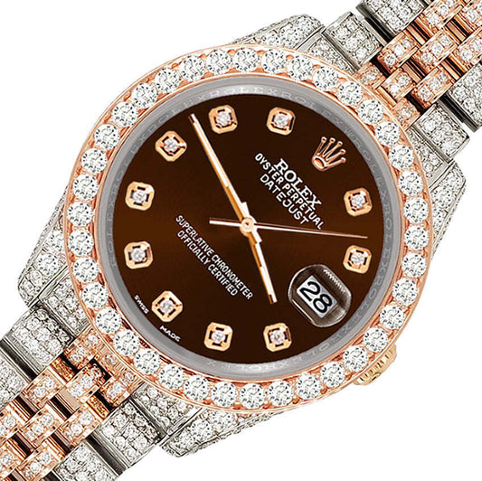 title:Rolex Datejust 36mm 10.75ct Diamond Chocolate Rose Gold/Steel Watch  TFJ-142508320;color:not applicable