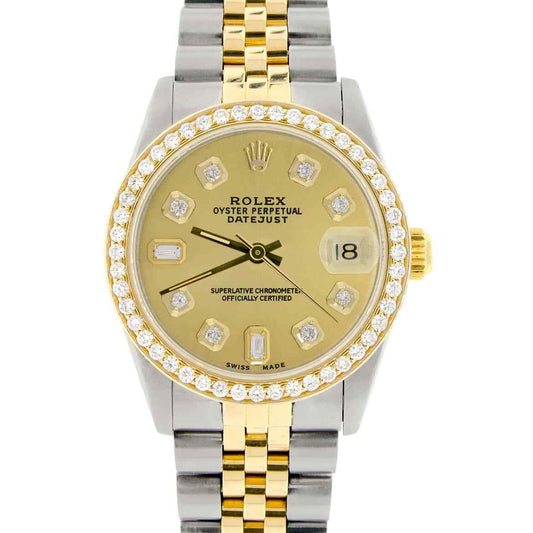 title:Rolex Datejust 2-Tone 18K Gold/SS Midsize  Womens Watch TFJ-142508310;color:not applicable