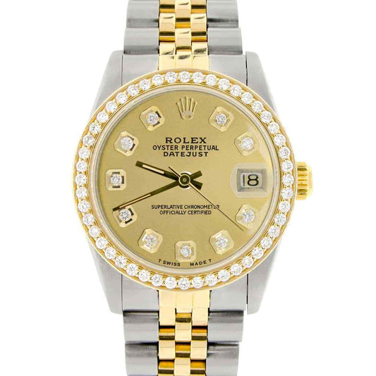 title:Rolex Datejust 2-Tone 18K Gold/SS Midsize 31mm Womens Watch with Champagne Dial  TFJ-142508309;color:not applicable