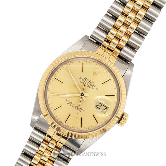 title:Rolex Datejust 36mm Factory Champagne Dial Yellow Gold/Steel Watch  TFJ-142508300;color:not applicable