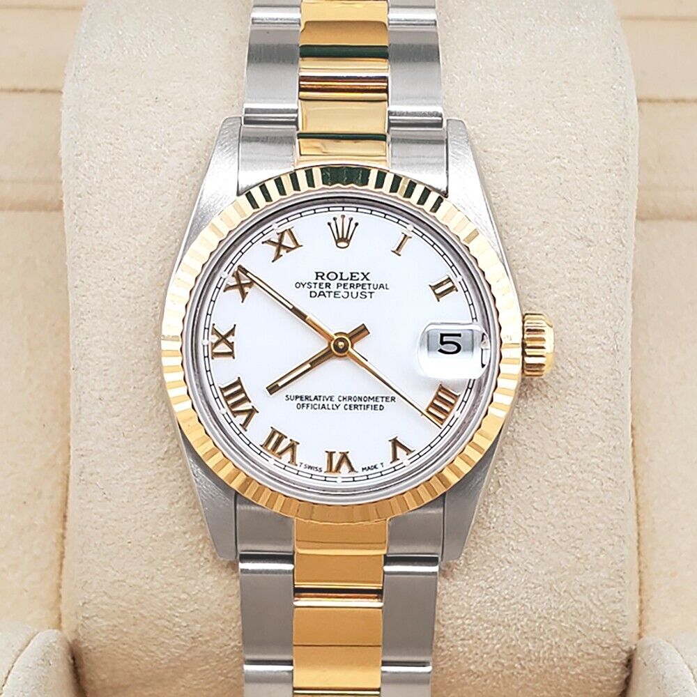 title:Rolex Datejust  White Roman Dial Yellow Gold Fluted Bezel Watch   TFJ-142508250;color:not applicable