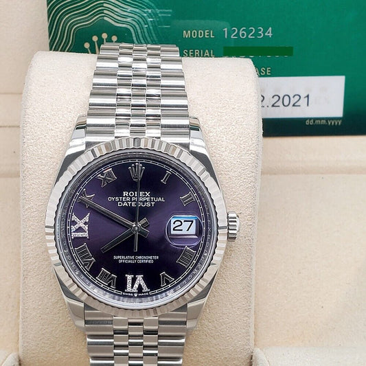 title:  Rolex Datejust 36mm  Aubergine Purple Dial Watch   TFJ-142508216;color:not applicable