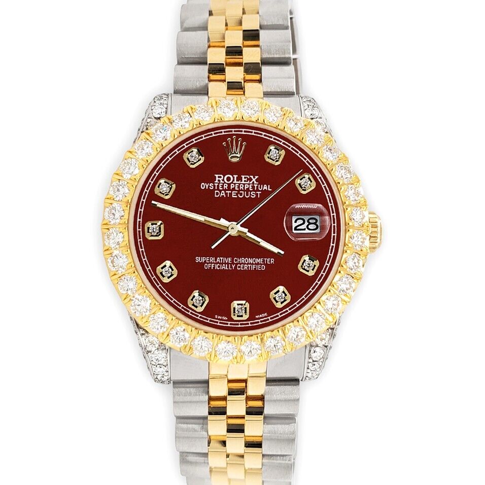 title:Rolex Datejust 31mm 2-Tone Watch 4.4ct Diamond Imperial Red Dial/Bezel/Case/Lugs TFJ-142508086;color:not applicable