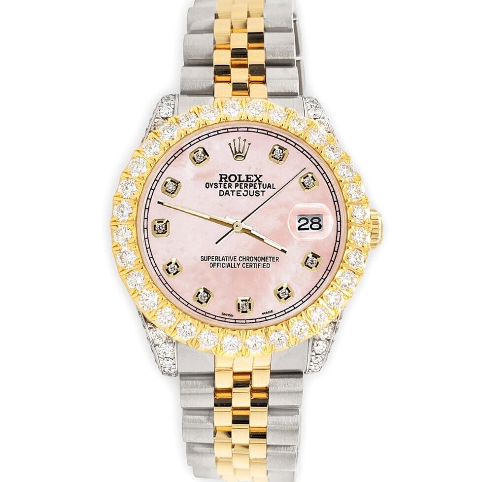 title:Rolex Datejust 31mm 2-Tone Watch 4.4ct Diamond Pink MOP Dial/Bezel/Case/Lugs TFJ-142508079;color:not applicable