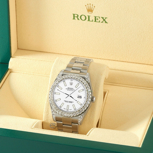 title:Rolex Datejust II 41mm Watch 4.5CT Diamonds Watch With White Dial Box Papers TFJ-142508004;color:not applicable