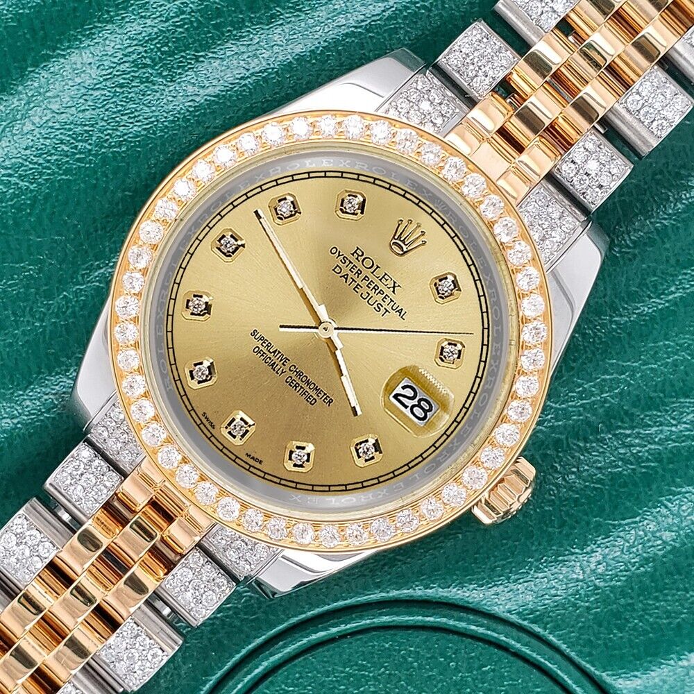 title:Rolex Datejust 31mm 2-Tone Watch 3.56ct Diamond Champagne Dial/Bezel/Bracelet TFJ-142507999;color:not applicable