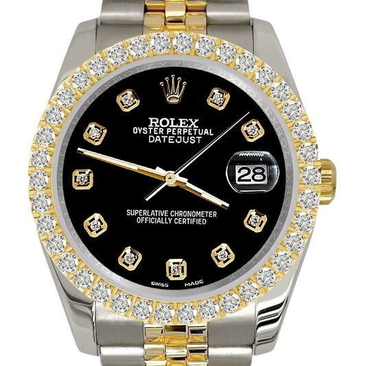 title:Rolex Datejust  Diamond Bezel/Black Dial Jubilee Watch TFJ-142507959;color:not applicable