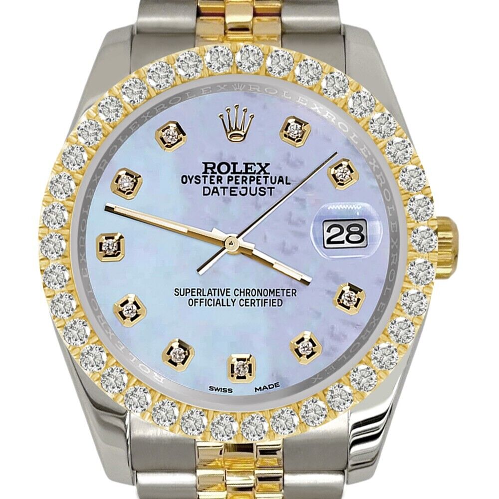 title:Rolex Datejust   Diamond Bezel/Purple MOP Dial Jubilee Watch TFJ-142507943;color:not applicable