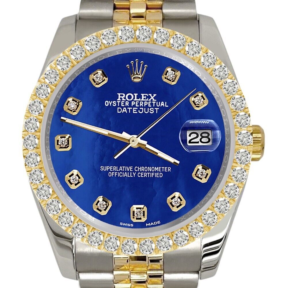 title:Rolex Datejust 116233 36mm  Diamond Bezel/Royal Blue MOP Jubilee Watch TFJ-142507942;color:not applicable