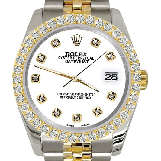 title:Rolex Datejust 36mm 2-Tone  Diamond Bezel/White Dial Jubilee Watch TFJ-142507940;color:not applicable