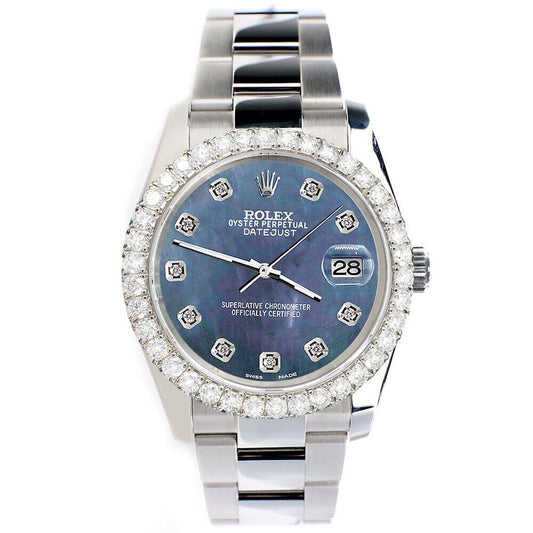 title:Rolex Datejust  Diamond Bezel/Black Pearl Diamond Dial Watch TFJ-142507907;color:not applicable