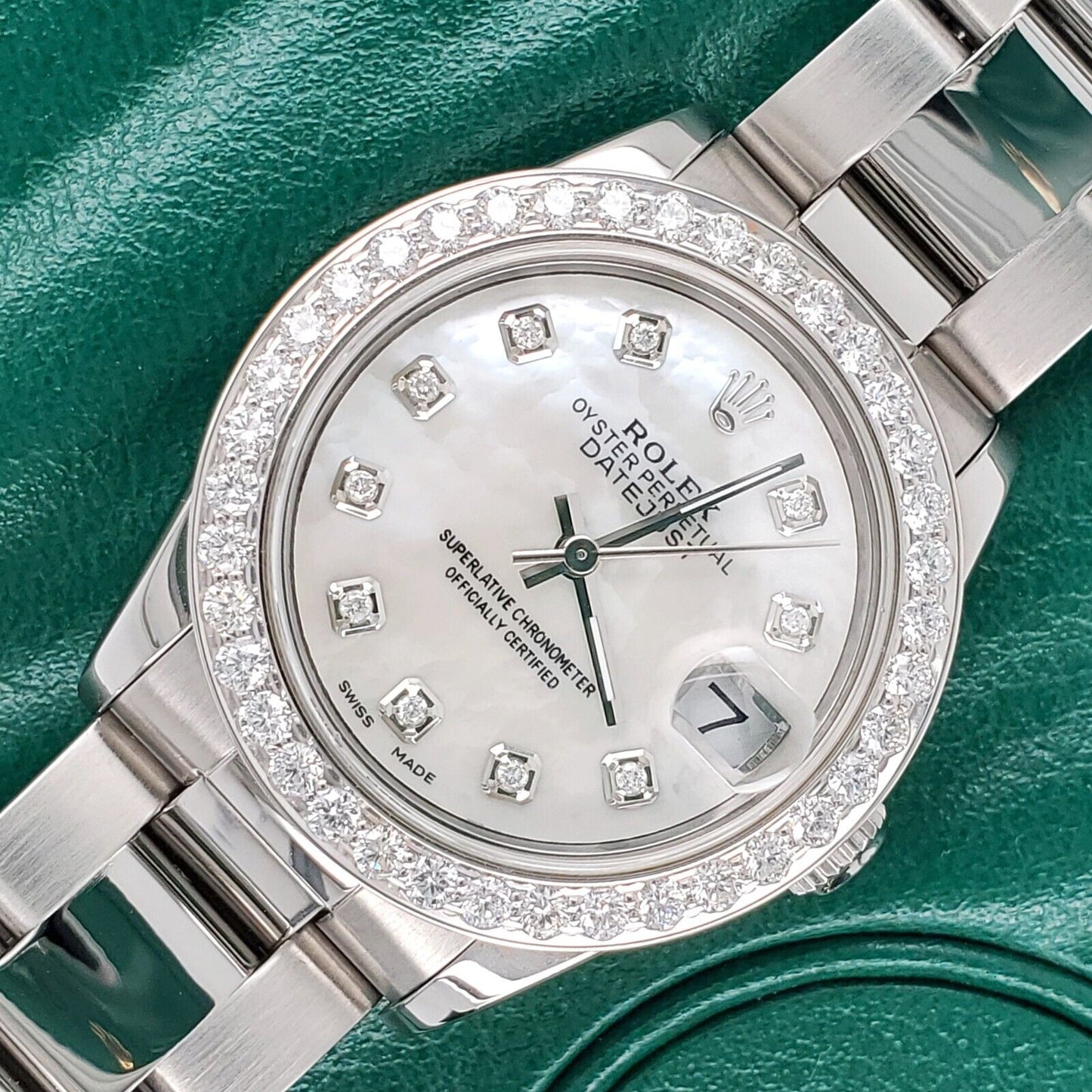 title:Rolex Datejust Midsize 31mm 1.52ct Bezel/White MOP Diamond Dial Oyster Watch TFJ-142507878;color:not applicable