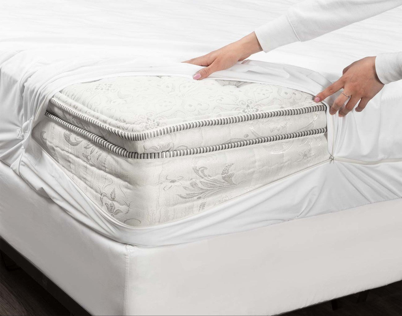 Bed Bug Mattress Protecor Zippered Cover-100% Waterproof Encasement and Noiseless Up to 14"