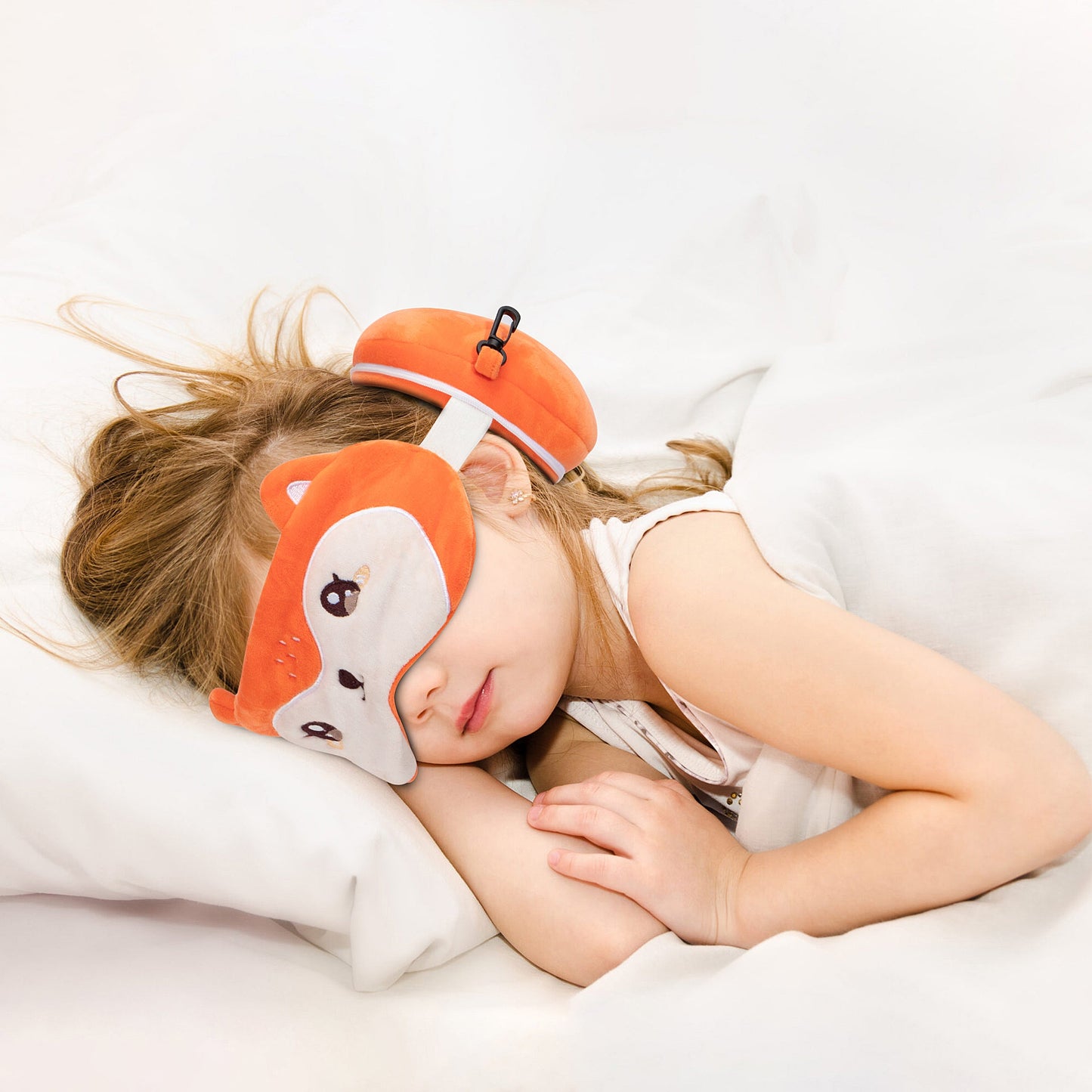 Kids 2-in-1 Travel Pillow and Eye Mask Animal Plush Soft Eye Mask Blindfold for Sleeping, Nights and Travel