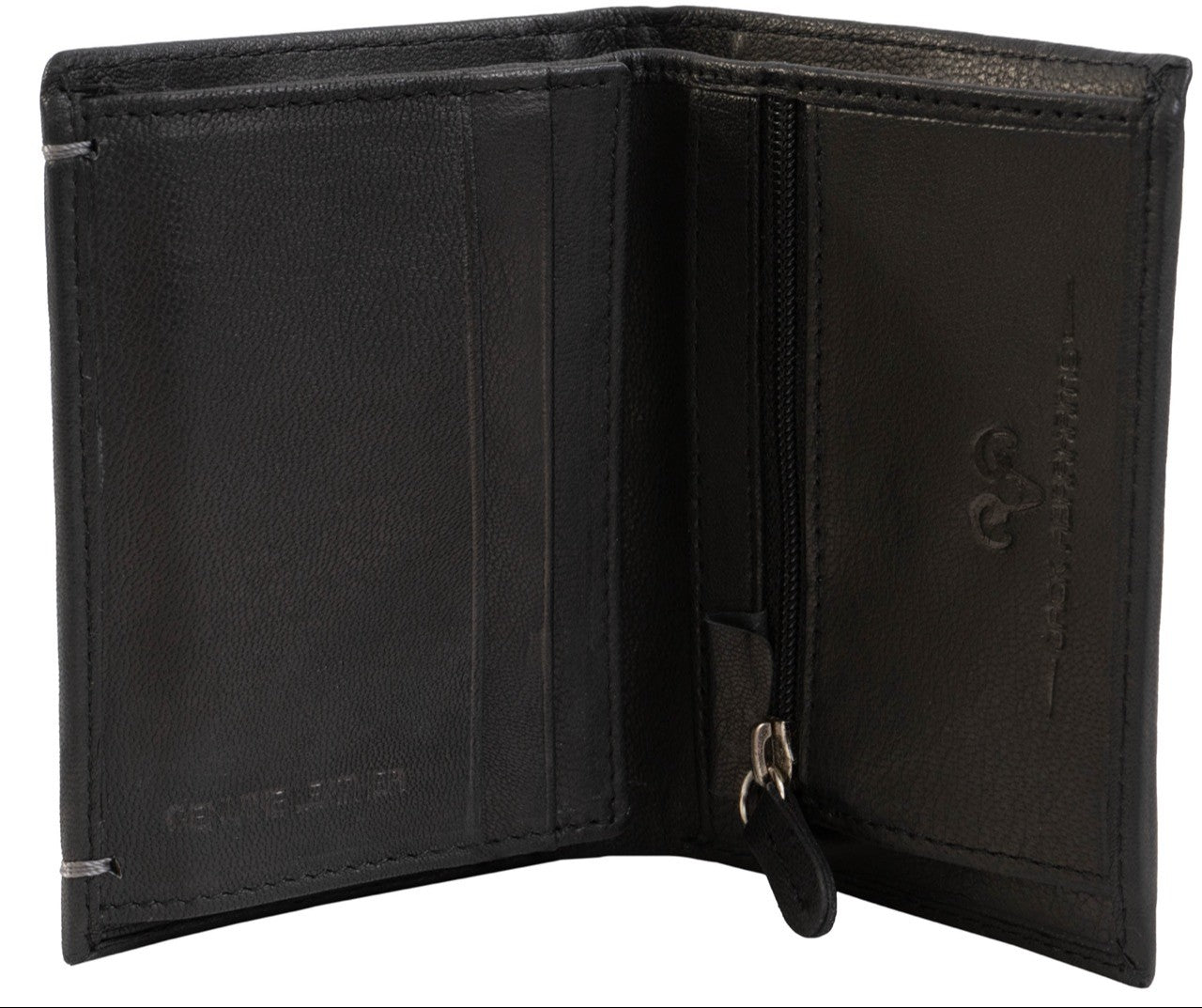 Jack Abrahams Bi-Fold RFID Minimalist Wallet With Zipper Pocket