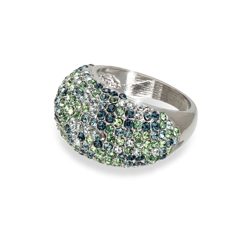 Crystal Pave Dome Statement Ring - Ruumur