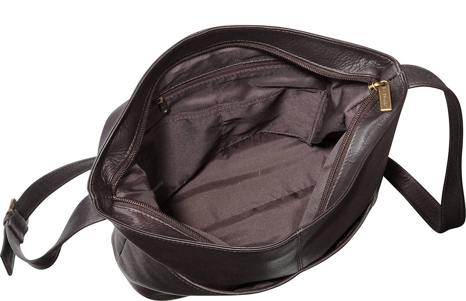 title:Le Donne Leather Two Slip Pocket Shoulder Bag;color:CAFE