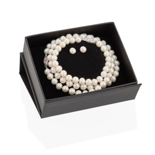 title:Splendid Pearls 3 Piece White Pearl Set;color:White